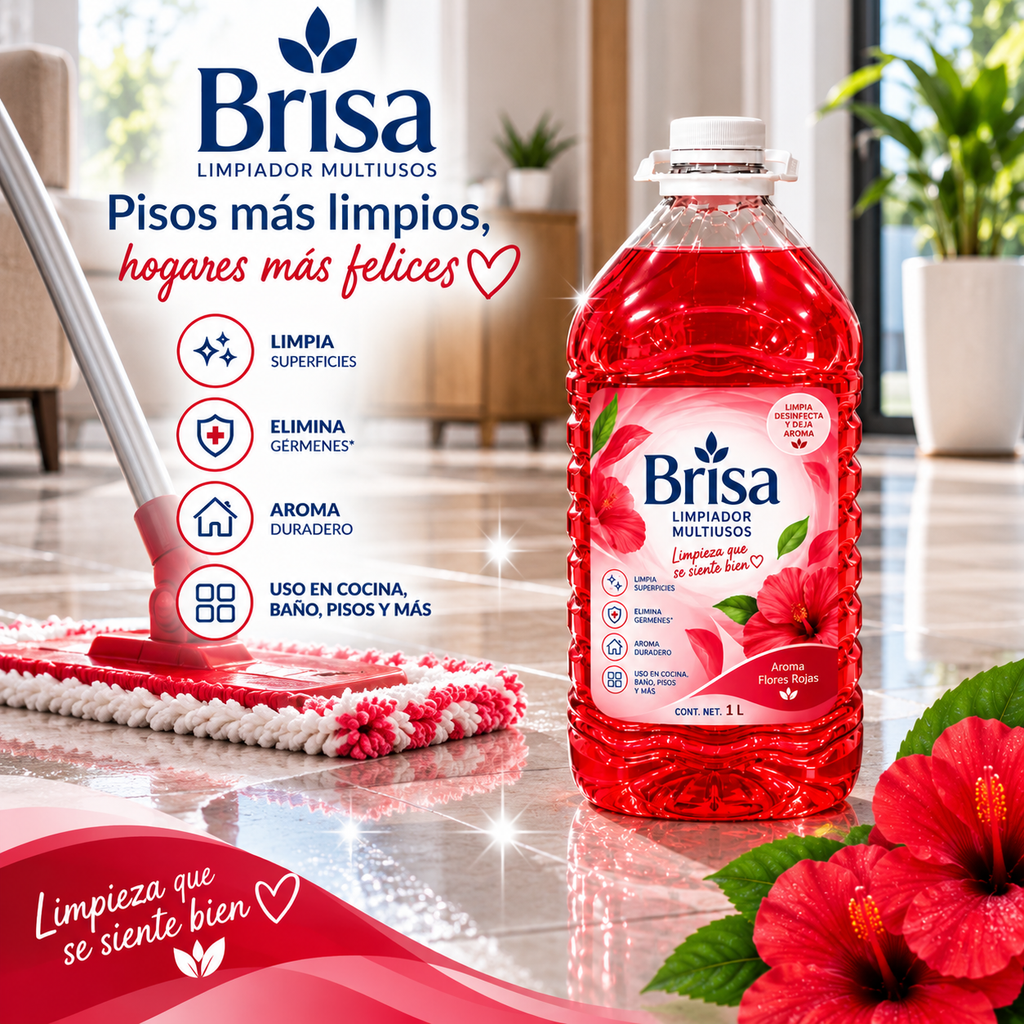 BRISA Limpiador Multiusos – Flores Rojas