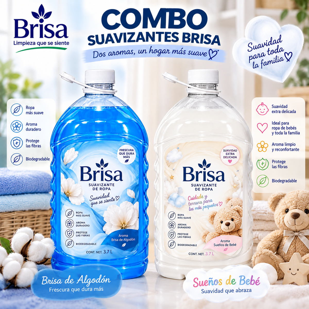 Combo Suavizantes BRISA – Suavidad para toda la familia